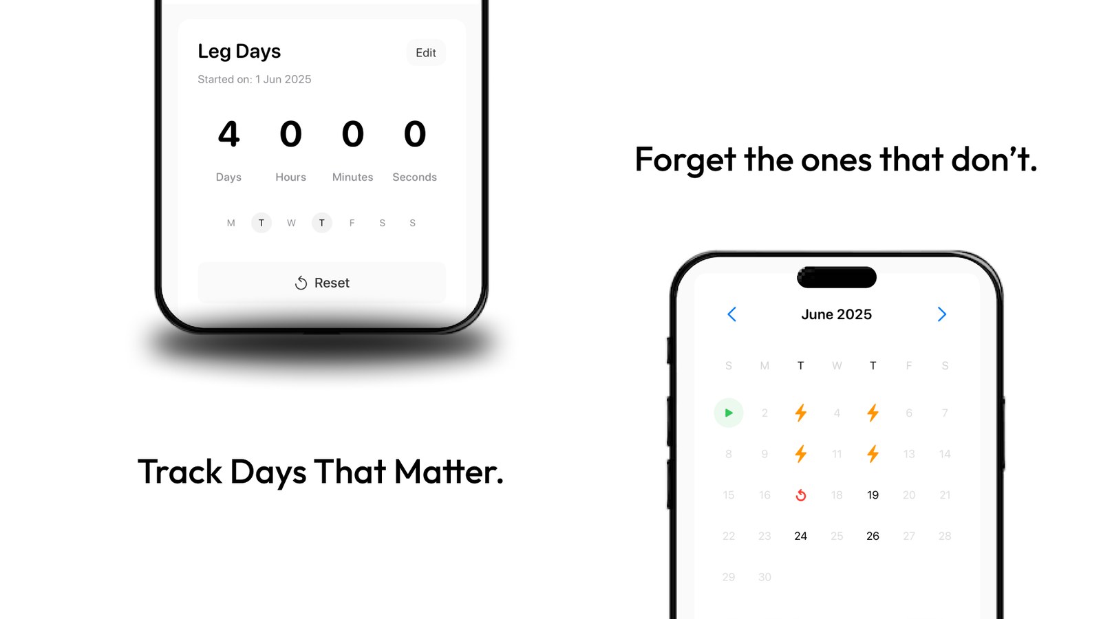 Lapsa custom days screen